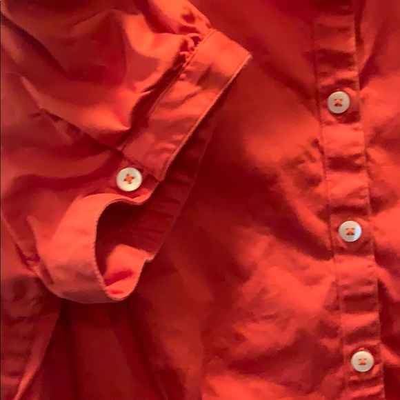 🔥3/$10 XL BananaRepublic orange button blouse - Picture 5 of 6